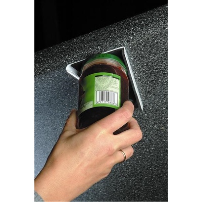 Under-Cabinet Jar Opener, NEVER struggle with opening jars again thanks to  this under-cabinet jar opener! 🤯👏 It's V-shape allows it to open any size  jar, and it sticks riiight