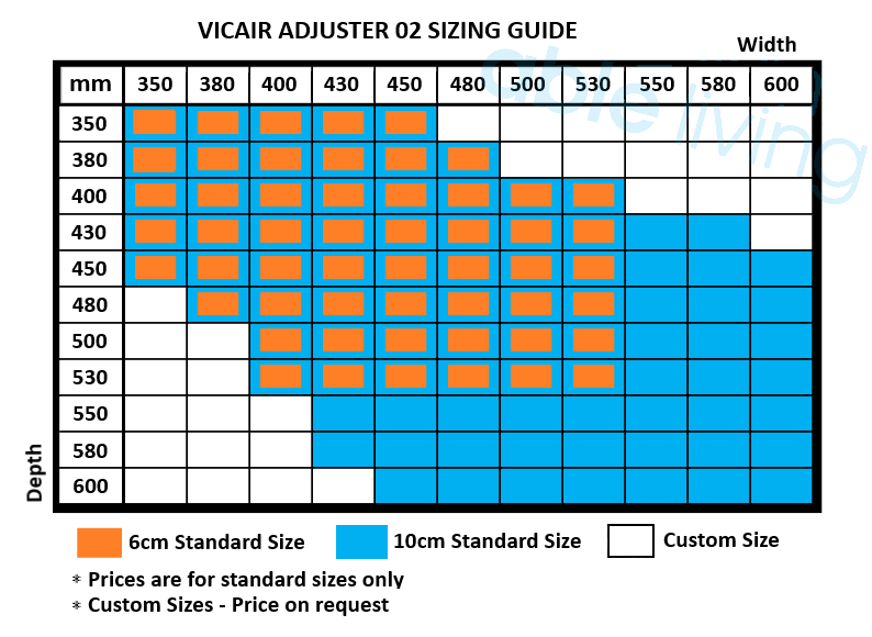 Wheelchair cushion Vicair Adjuster O2 10 cm - Vicair